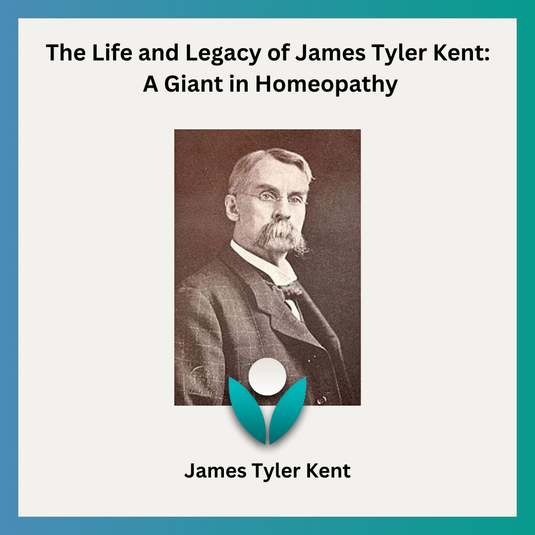 Portrait of James Tyler Kent (1849–1916), a pioneering figure in homeopathy known for his contributions to the development of homeopathic philosophy, Materia Medica, and clinical practice.
