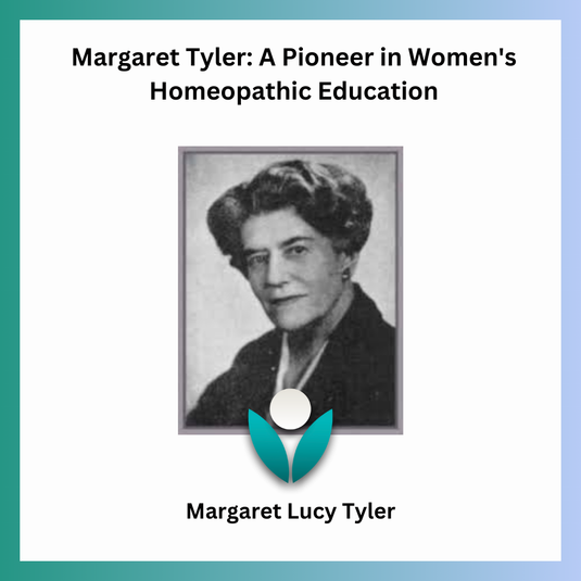 Portrait of Margaret Tyler (1857–1943), a pioneering female homeopath and educator, known for her contributions to the field of homeopathy and her advocacy for women in medicine.